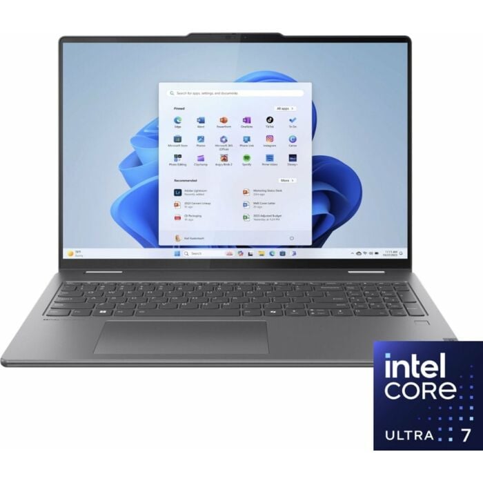 Lenovo Yoga 7 2 in 1 16 - Intel Core Ultra 7 155U Processor 16-GB 1-TB SSD Intel Integrated Graphics 16" WUXGA 1200p IPS 300nits DolbyVision MicroEdge Touchscreen Convertible Display Backlit KB FP Reader W11 TPM (Storm Grey, NEW)